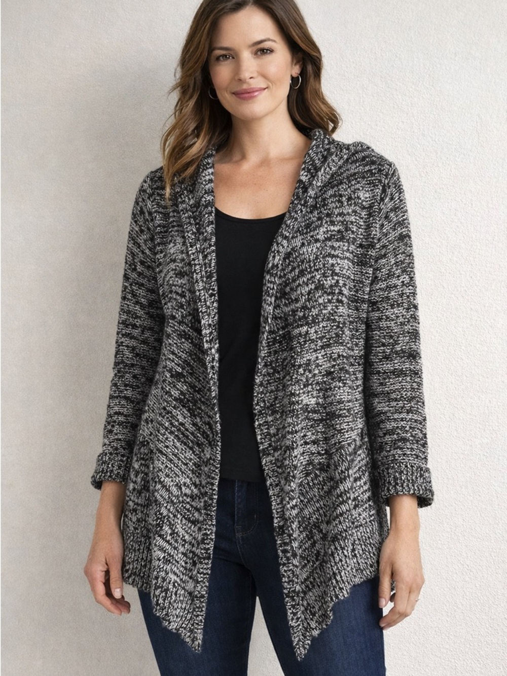 Aritzia TNA Hooded Knit Cardigan Wool Cashmere Angora Blend XXS (XS)